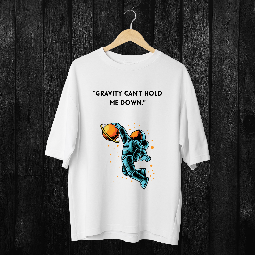 White oversized astronaut t-shirt by ESROVERSE – includes free shipping