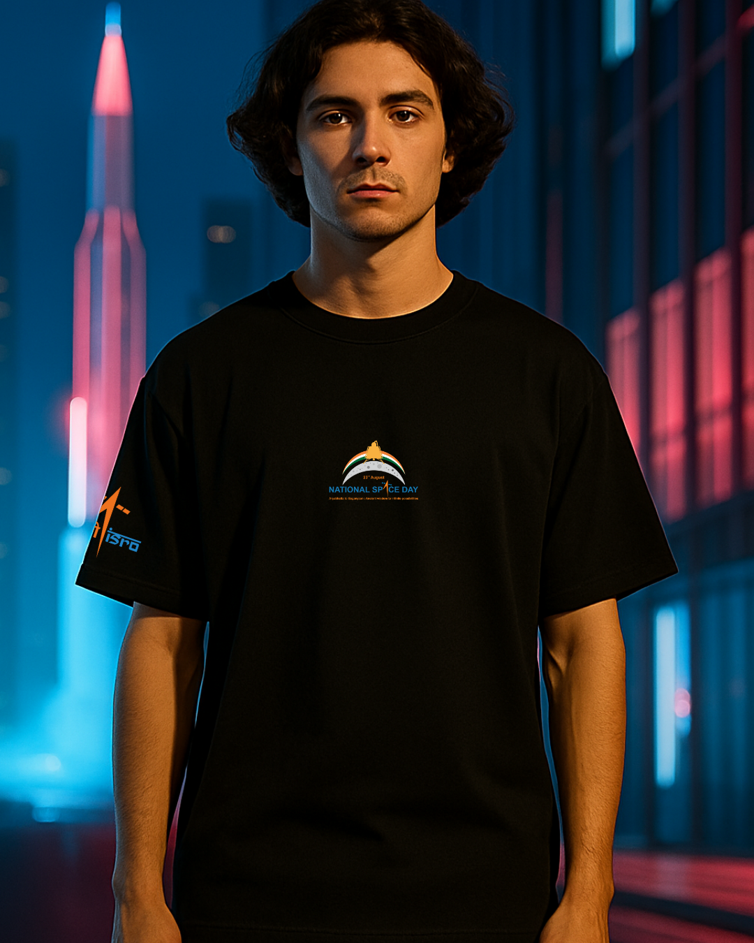 ISRO NATIONAL SPACE DAY EDITION OVERSIZED T-SHIRT (UNISEX)