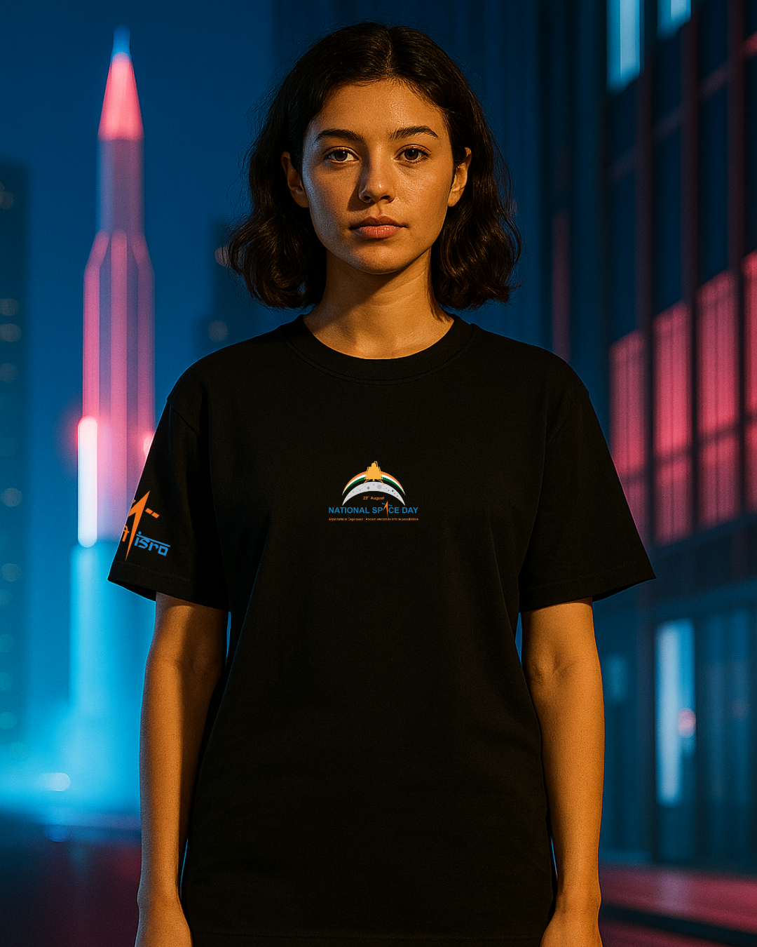 ISRO NATIONAL SPACE DAY EDITION OVERSIZED T-SHIRT (UNISEX)