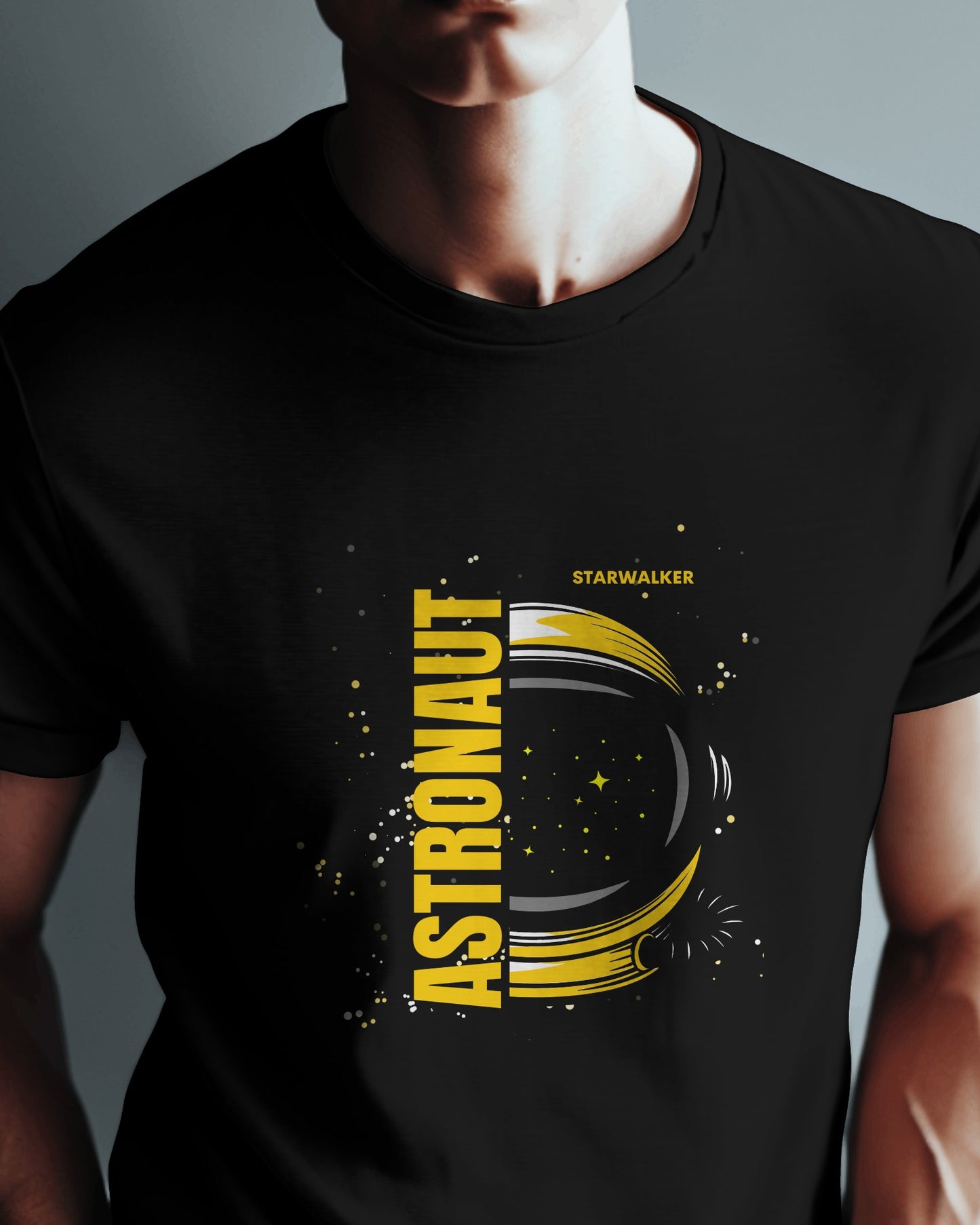 black color half sleeves astronaut t-shirt by ESROVERSE – includes free shipping | Space | ISRO | NASA