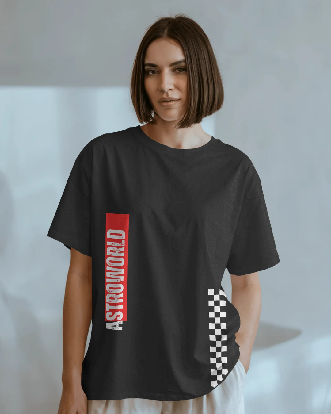 black color oversized t-shirt unisex astronaut t-shirt by ESROVERSE – includes free shipping