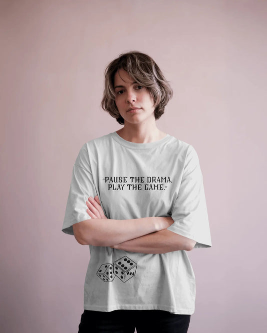 Oversized White Color T-Shirt simple Design (Unisex)