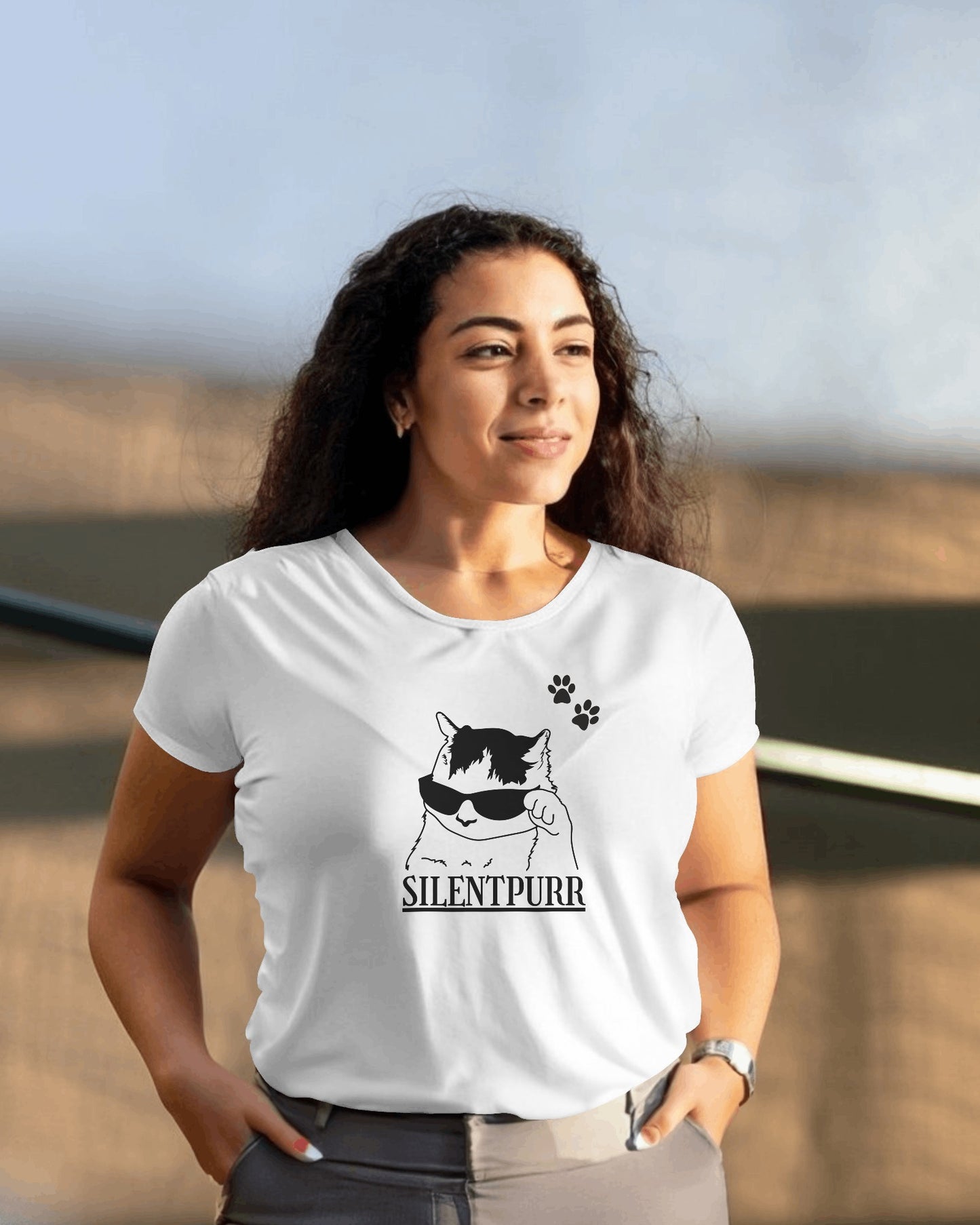 SILENTPURE White Color Half Sleeves T-shirt (Unisex)