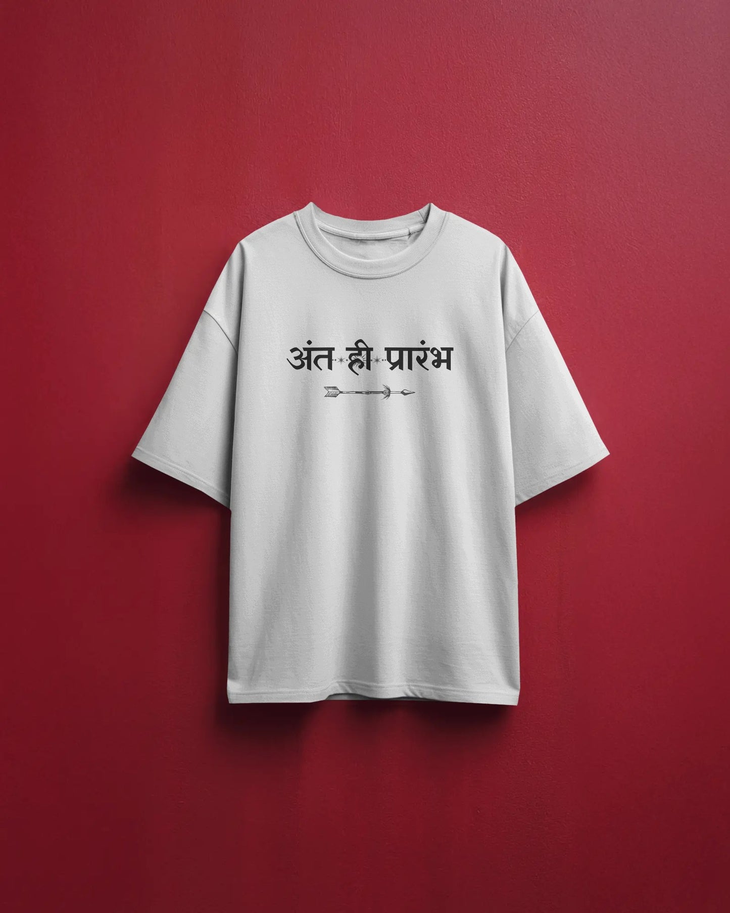 White oversized Ant Hi Prarambh t-shirt by ESROVERSE – includes free shipping
Oversized | Adult | Unisex | White Color | ESROVERSE