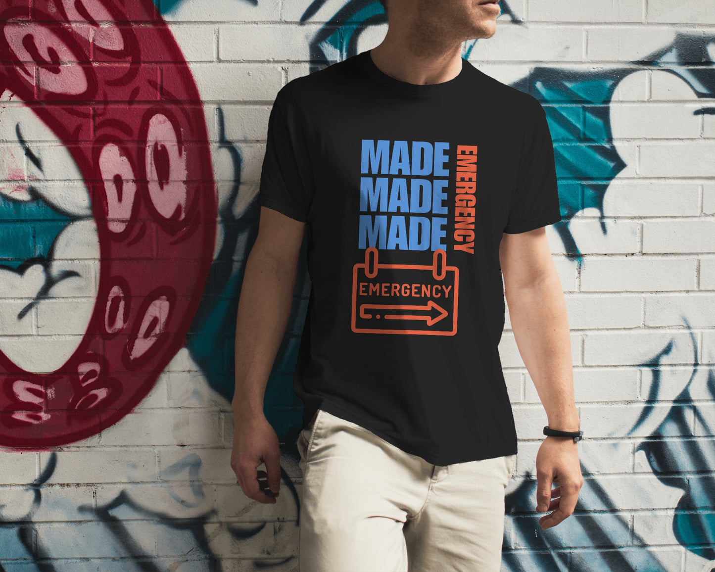 Made Made Emergency Half Sleeves T-shirt (unisex)- ESROVERSE, free shipping included Design T-shirt (Unisex)