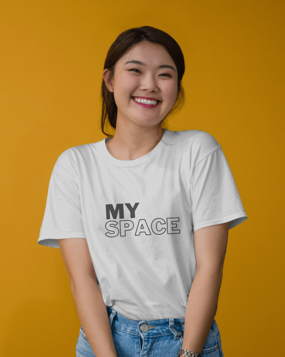 My SPACE white Half sleeves T-shirt - ESROVERSE, free shipping included Design T-shirt (Unisex) NASA | ISRO | AMAZON | SPACE