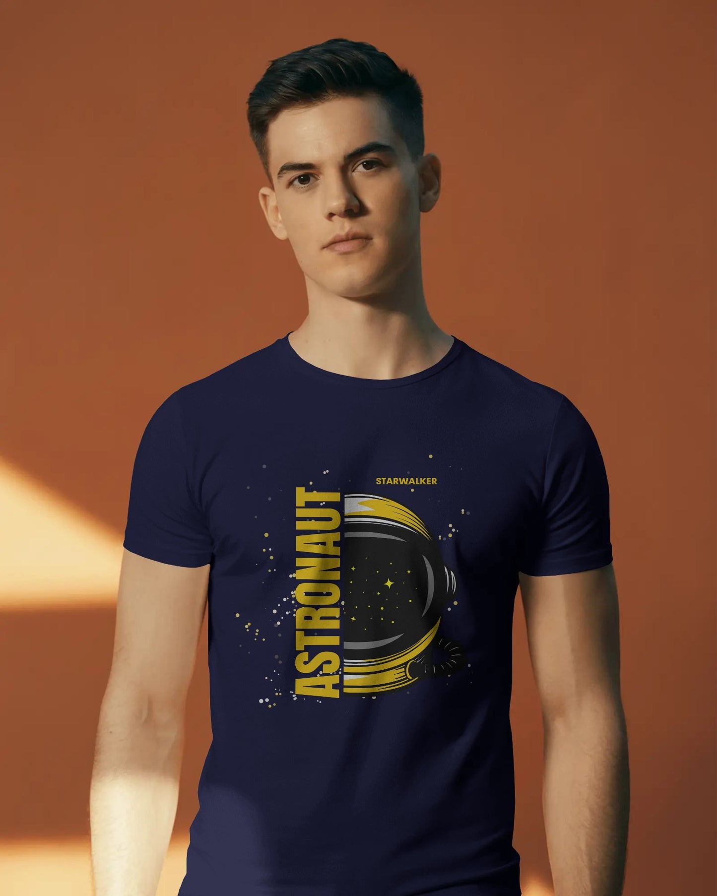 Navy Blue color half sleeves astronaut t-shirt by ESROVERSE – includes free shipping | Space | ISRO | NASA