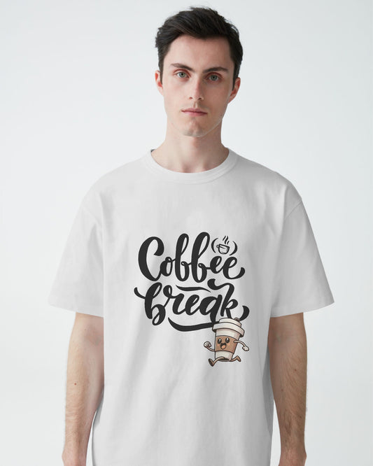 Half Sleeves Coffee Design T-Shirt (Unisex)