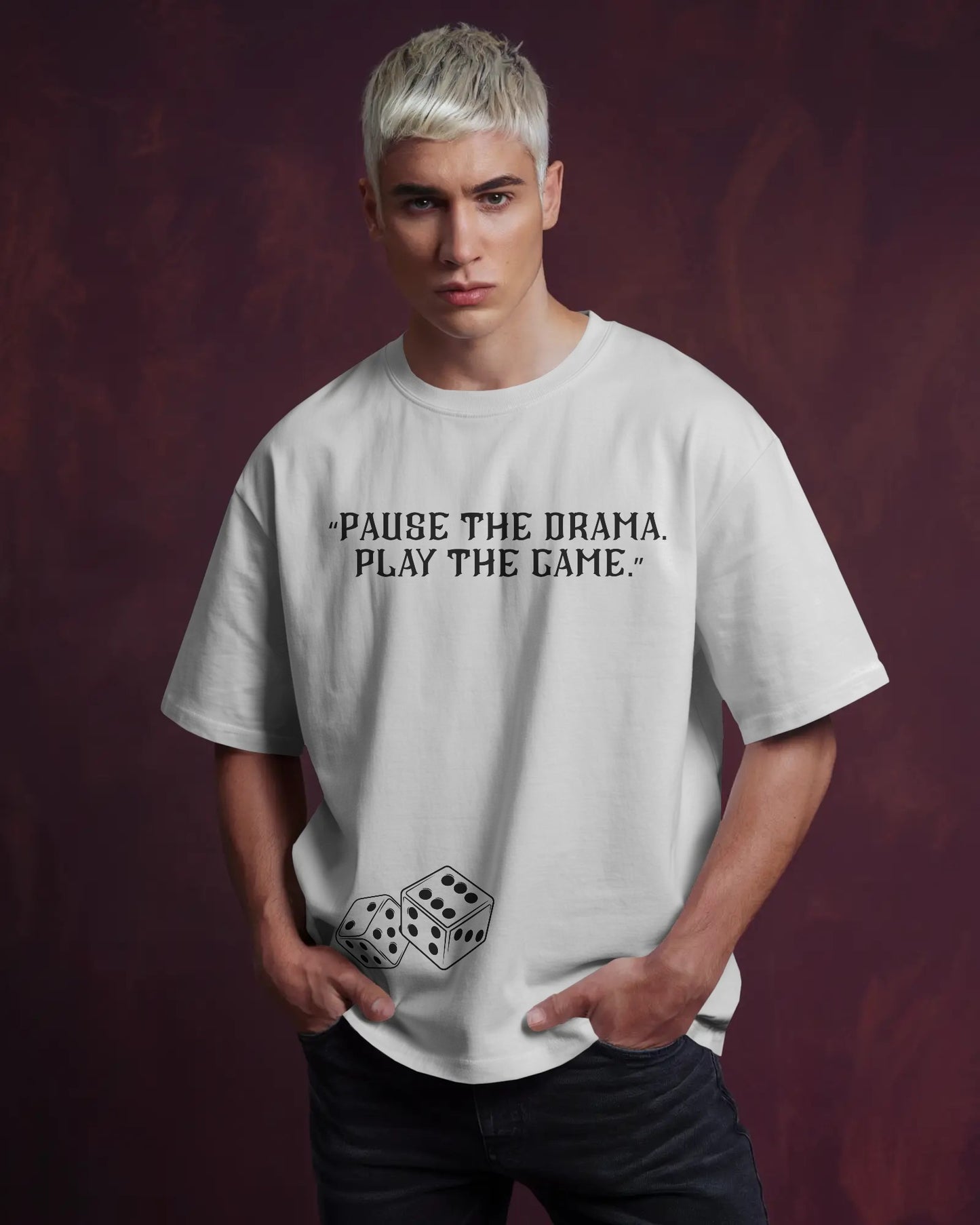 Oversized White Color T-Shirt simple Design (Unisex)
