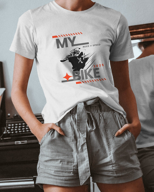 Half Sleeves My Bike Casual T-shirt – ESROVERSE, free shipping included Design T-shirt (Unisex)