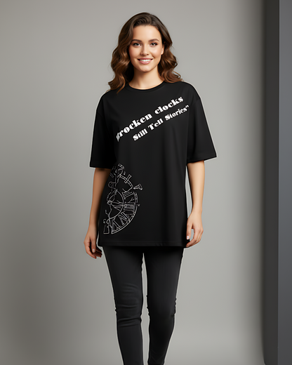 OVERSIZED Brocken clock T-Shirt (Unisex)
