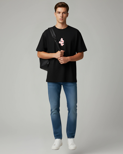 Trendy oversized graphic t-shirt for men in black. Relaxed fit streetwear tee with playing card design. Ideal for everyday outfits.

OVERSIZED | ESROVERSE | UNISEX | FREE SHIPPING | CASUAL T-SHIRT | OVERSIZED TSHIRT | UNISEX