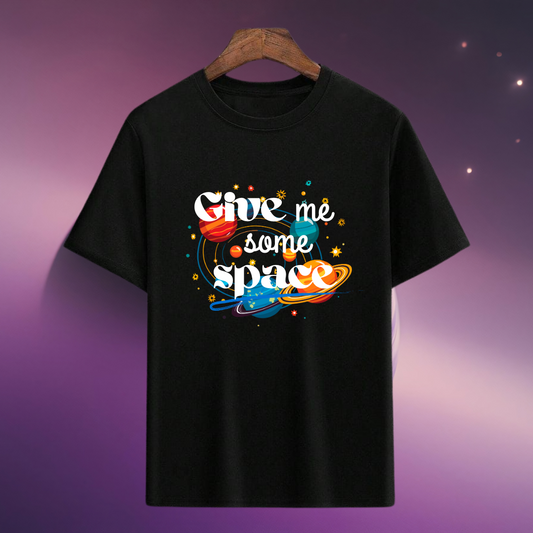 Oversized black cotton t-shirt with space graphic – ESROVERSE, free shipping included