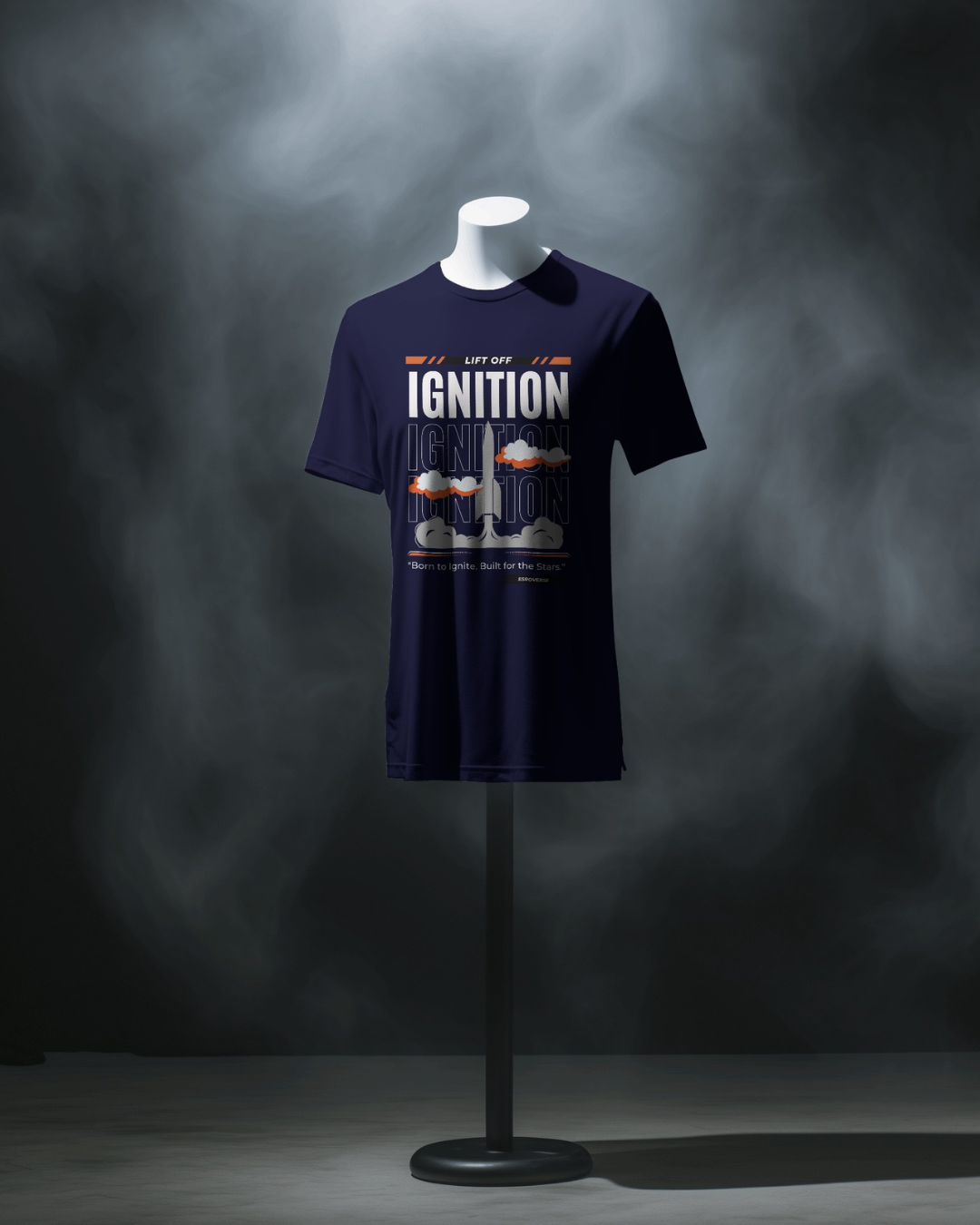Navy Blue Unisex Half Sleeves Ignition t-shirt by ESROVERSE – includes free shipping - Clothing - Fashion, Rocketry  