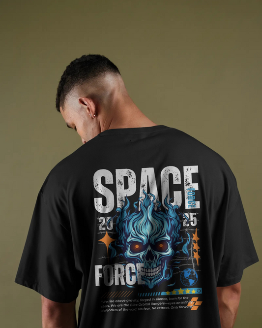 black skull space oversized astronaut t-shirt by ESROVERSE – includes free shipping - Style - French Terry cotton T-shirt