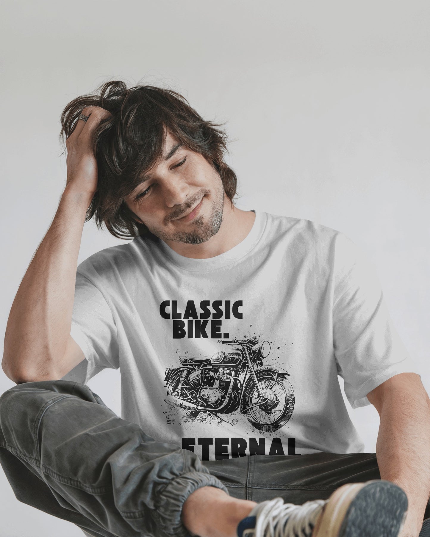 BIKE LOVER SPECIAL WHITE OVERSIZED T-SHIRT (Unisex)ESROVERSE – includes free shipping