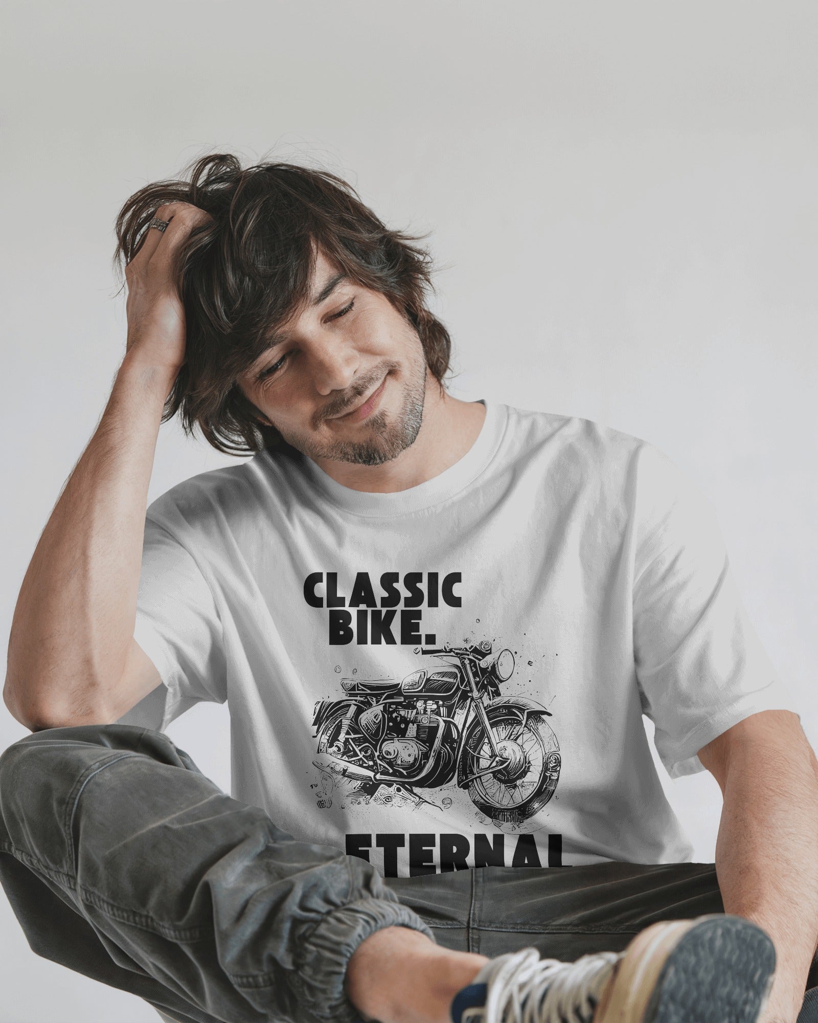 BIKE LOVER SPECIAL WHITE OVERSIZED T-SHIRT (Unisex)ESROVERSE – includes free shipping