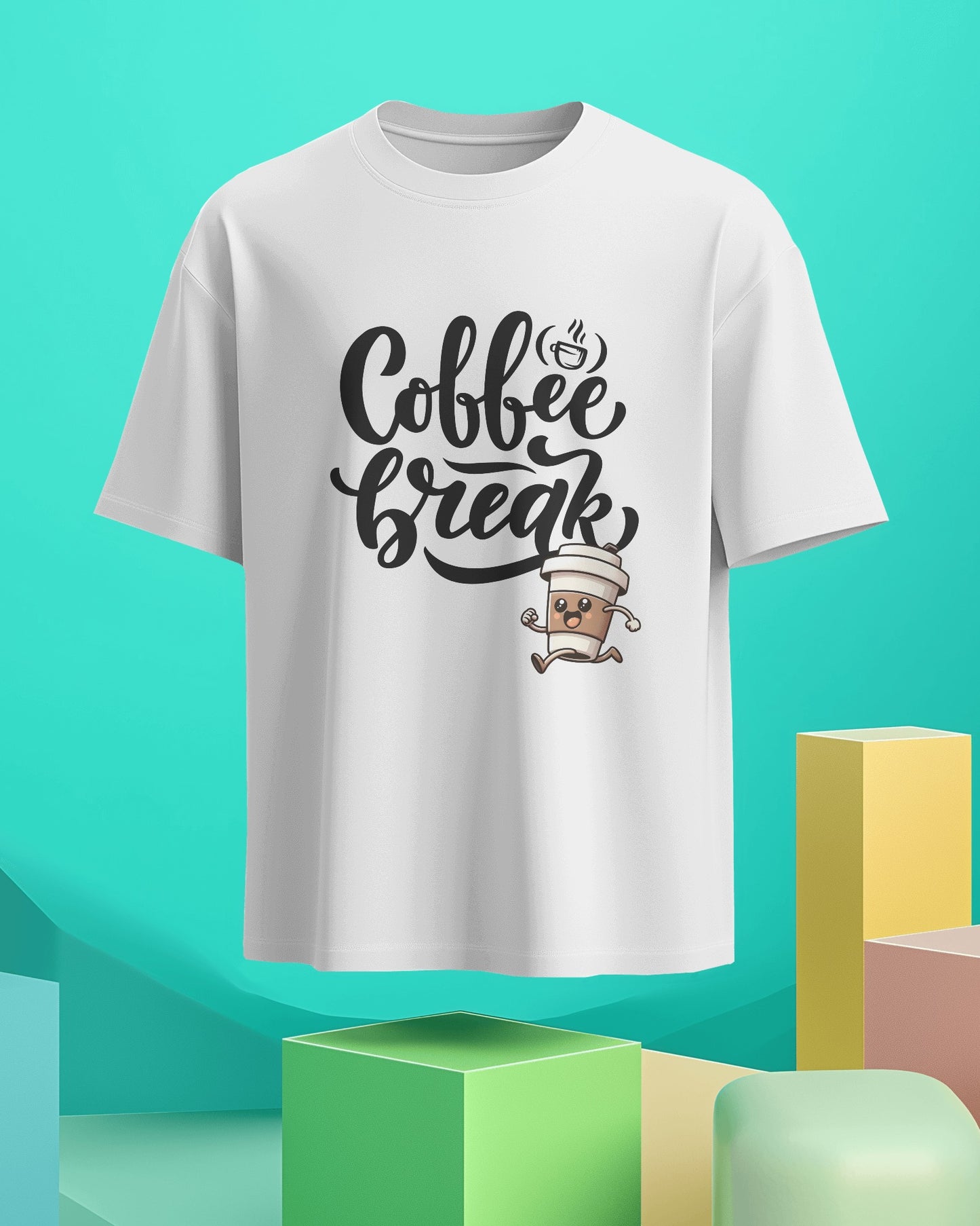 Half Sleeves Coffee Design T-Shirt (Unisex)