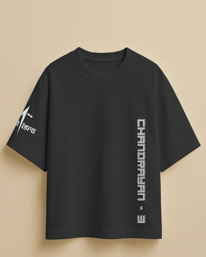 ISRO Chandrayaan-3 unisex oversized t-shirt, high-quality cotton, ISRO space mission theme, modern streetwear fit, ESROVERSE limited-time buy 2 at ₹999 deal