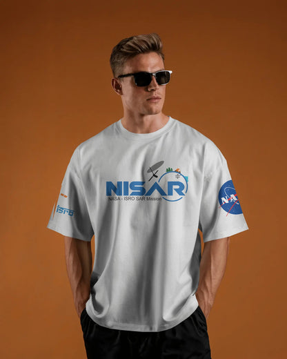 "Model wearing official NISAR mission T-shirt – NASA approved and ISRO licensed – black oversized unisex tee showcasing the India-US space collaboration. High-quality cotton, space-themed design, symbol of national pride."

NISAR, NASA, ISRO, space, India-US collaboration

Oversized T Shirt | NASA T Shirt | ISRO T Shirt | NISAR T Shirt | Historic  shirt | Unisex | Google | Space | 240 GSM Drop shoulder T shirt | 