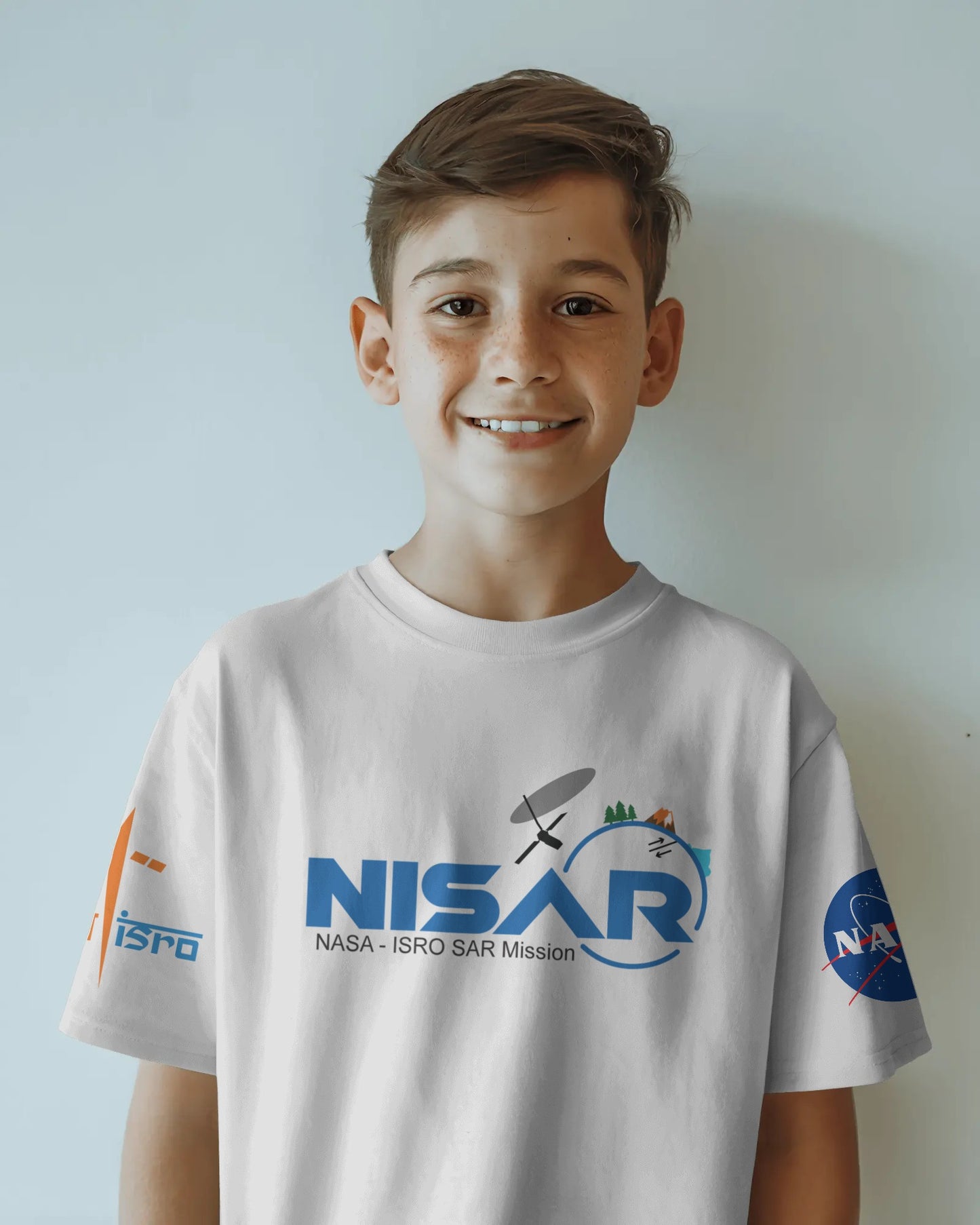 KIDS NISAR ISRO-NASA T-shirt (Use Coupon Code:-MISSIONMERCH2025)