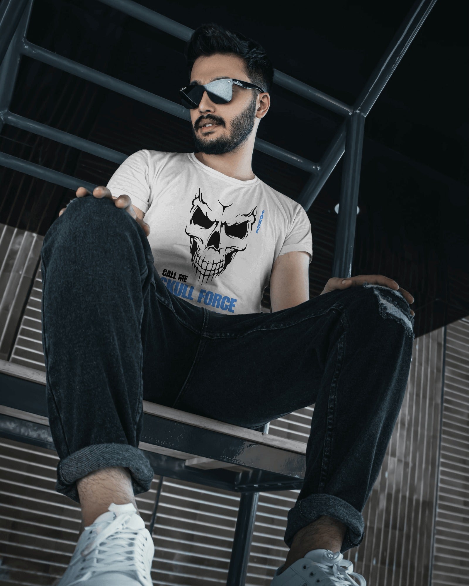 Skull Force Half sleeves T-shirt  - ESROVERSE, free shipping included Design T-shirt (Unisex)