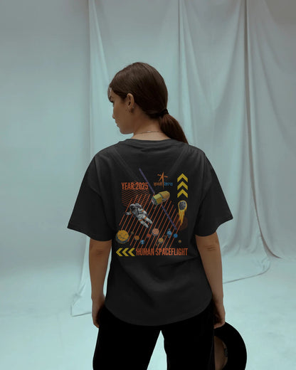 Premium Quality Oversized t-shirt | 100% cotton | Biowash | White Color | Black Color
 
Gaganyaan ISRO White oversized astronaut t-shirt by ESROVERSE – includes free shipping