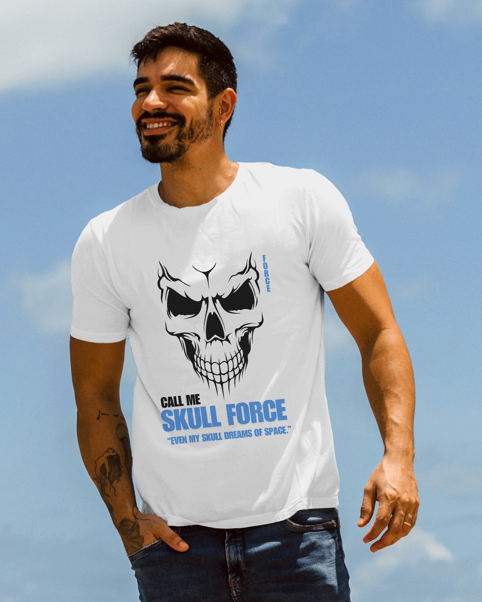 Skull Force Half sleeves T-shirt  - ESROVERSE, free shipping included Design T-shirt (Unisex)
