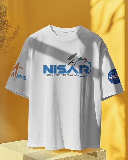 White t-shirt with NISAR and NASA logos on a yellow background

"Model wearing official NISAR mission T-shirt – NASA approved and ISRO licensed – black oversized unisex tee showcasing the India-US space collaboration. High-quality cotton, space-themed design, symbol of national pride."

NISAR, NASA, ISRO, space, India-US collaboration

Oversized T Shirt | NASA T Shirt | ISRO T Shirt | NISAR T Shirt | Historic  shirt | Unisex | Google | Space | 240 GSM Drop shoulder T shirt |  Free Shipping | Premium T Shirt