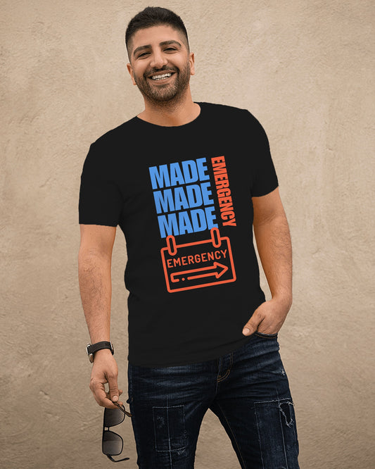 Made Made Emergency Half Sleeves T-shirt (unisex)- ESROVERSE, free shipping included Design T-shirt (Unisex)