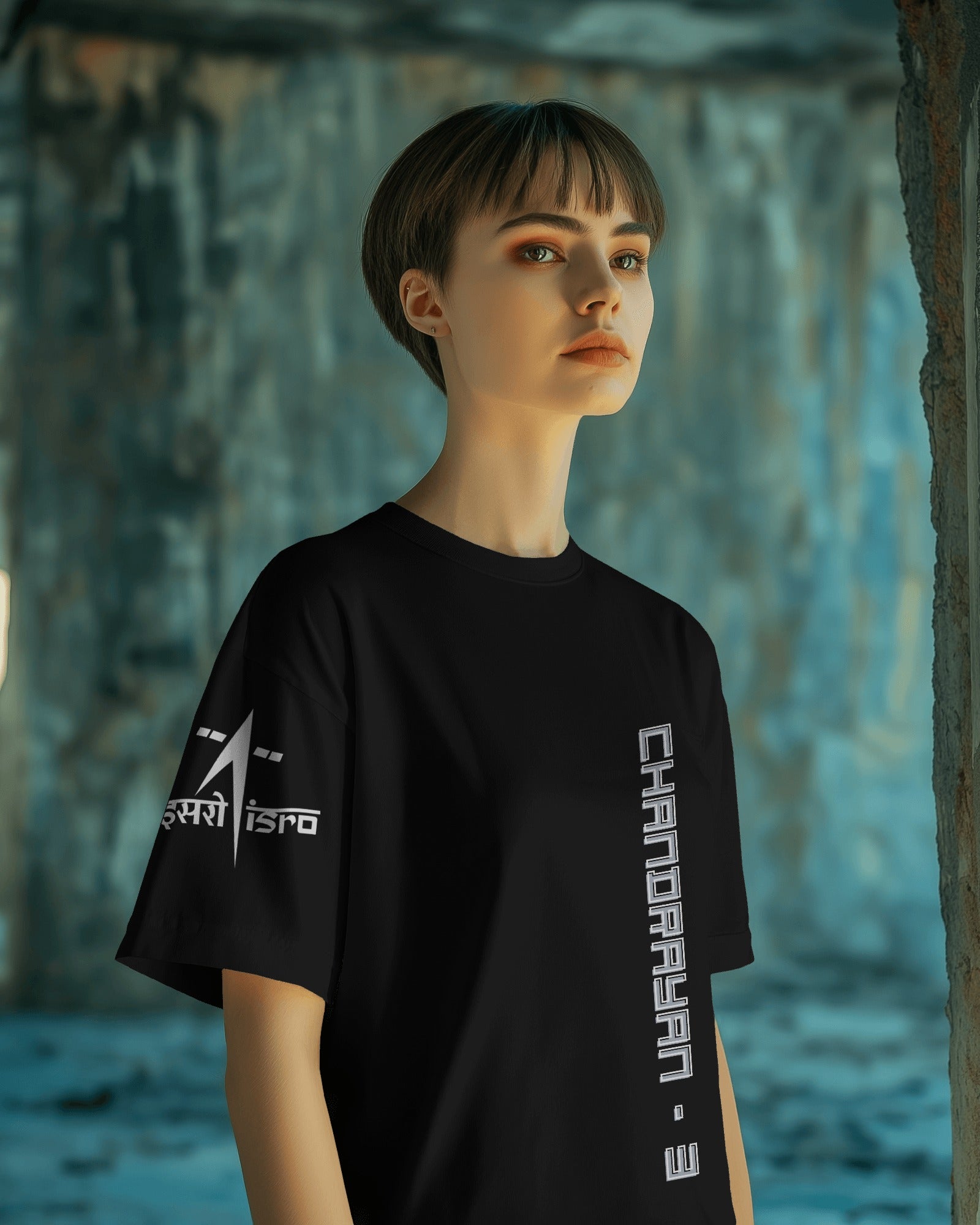  ISRO Chandrayaan-3 oversized t-shirt, soft breathable cotton, space exploration design, trendy loose fit, buy 2 t-shirts for ₹999, ESROVERSE collection

Oversized | FreeShipping
