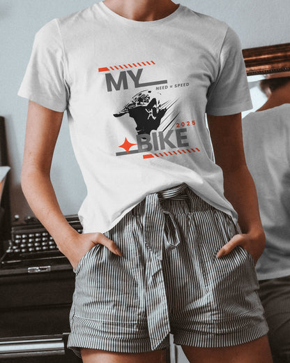 Half Sleeves My Bike Casual T-shirt  – ESROVERSE, free shipping included Design T-shirt (Unisex)